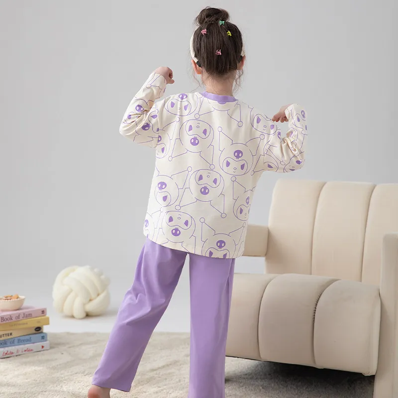 2026 New Long-Sleeve Pure Cotton Children's Pajama Set, Autumn, Wearable Outdoors, Cute Cartoon Loungewear for Big Kids · Wholesale · OEM · Worldwide Shipping - View 2