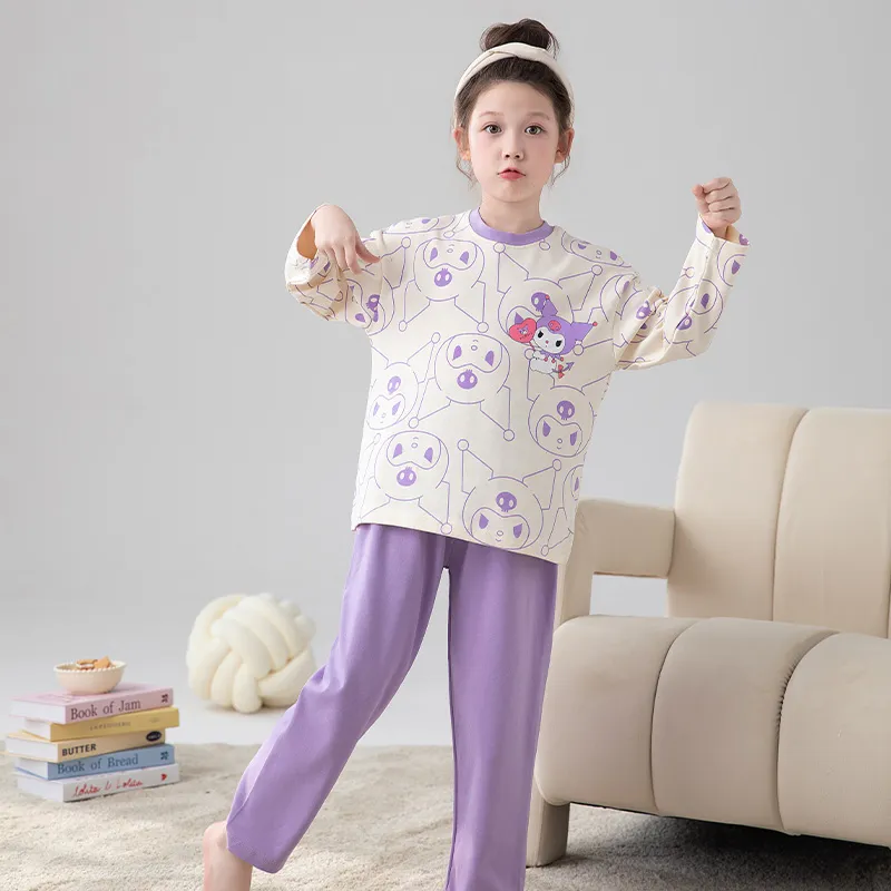 2026 New Long-Sleeve Pure Cotton Children's Pajama Set, Autumn, Wearable Outdoors, Cute Cartoon Loungewear for Big Kids · Wholesale · OEM · Worldwide Shipping - View 3