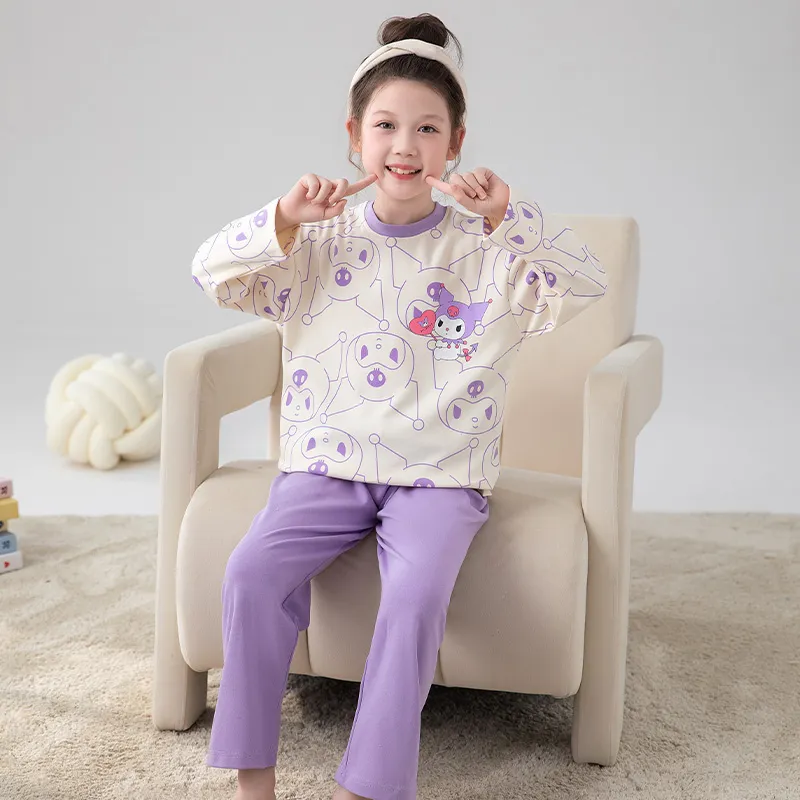 2026 New Long-Sleeve Pure Cotton Children's Pajama Set, Autumn, Wearable Outdoors, Cute Cartoon Loungewear for Big Kids · Wholesale · OEM · Worldwide Shipping