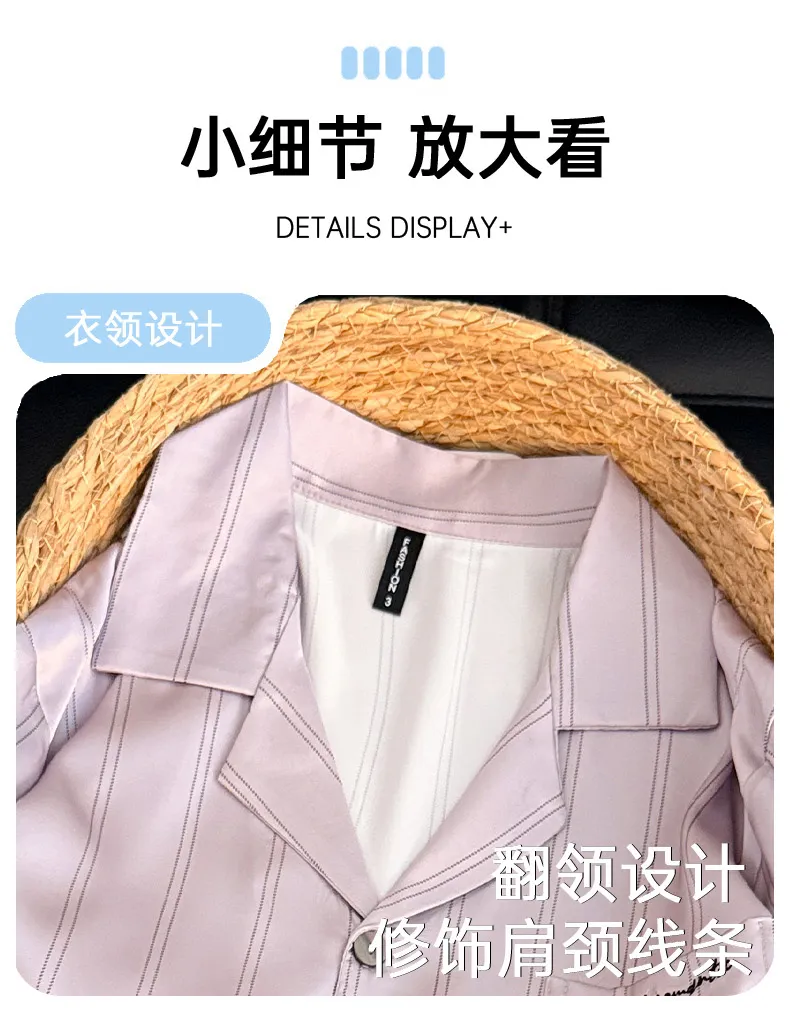 Couple Long Sleeve Long Pants Ice Silk Pajamas Spring Autumn New Casual Simple Wearable Outside Thin Two-Piece Set Loungewear · Wholesale · OEM · Worldwide Shipping - Detail 13