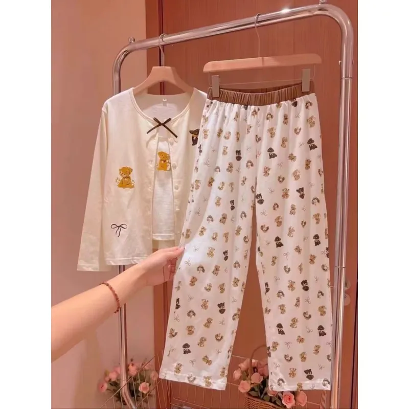 Source Factory Spring Summer Autumn Sweet Girl Style Tank Top + Cardigan + Pants · Wholesale · OEM · Worldwide Shipping - View 2