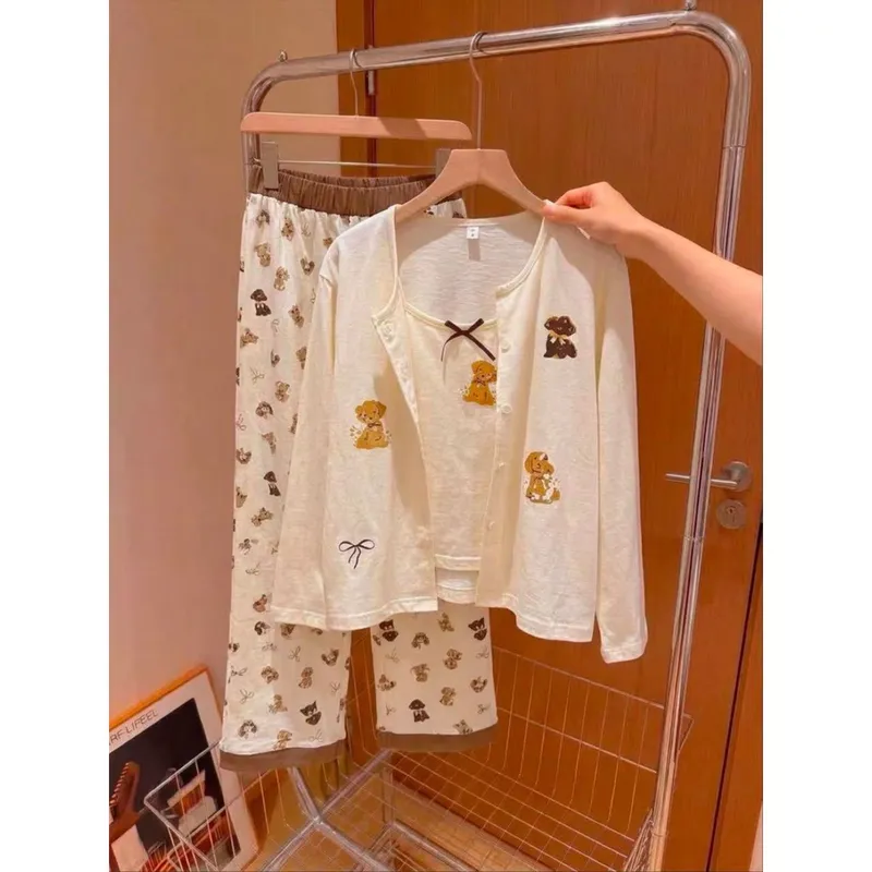 Source Factory Spring Summer Autumn Sweet Girl Style Tank Top + Cardigan + Pants · Wholesale · OEM · Worldwide Shipping - View 1