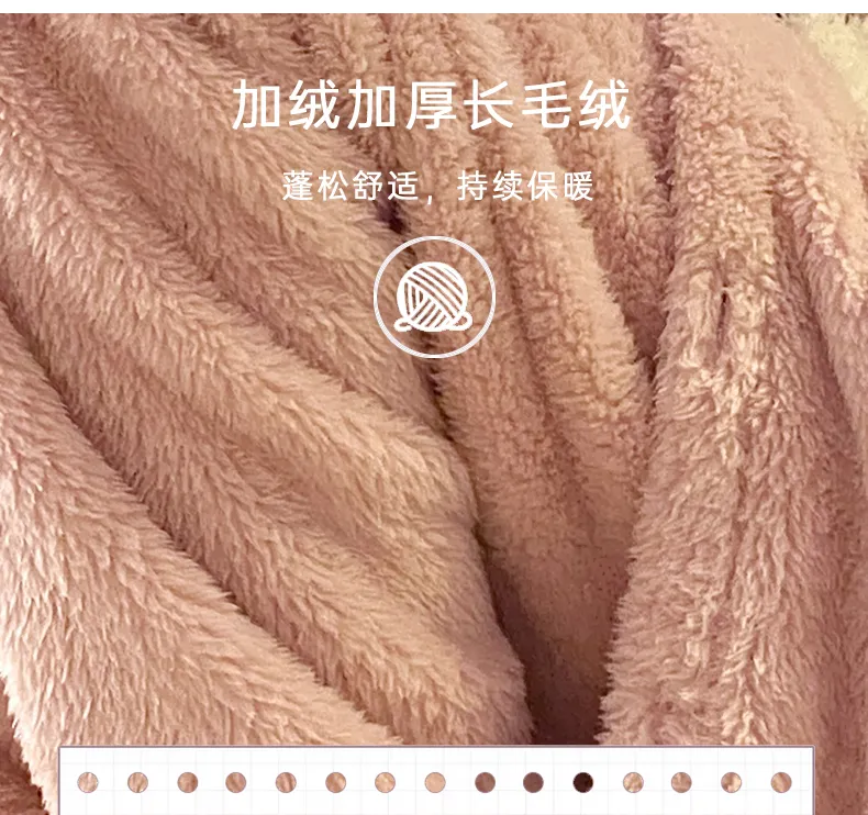 冬パジャマ レディース ロングプラッシュ 厚手 ローブセット カートゥーン スイート フード付き 暖かい ゆったり ロングローブ 長ズボン ルームウェア · 卸売 · OEM · 世界へ発送 - Detail 3