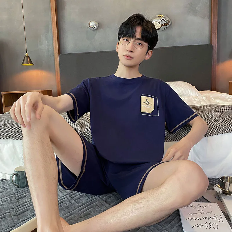 Teen & Men's Summer Pajama Set, Modal Cotton Solid Color Plus Size Wearable-Outside Loungewear, Cross-Border Export · Wholesale · OEM · Worldwide Shipping