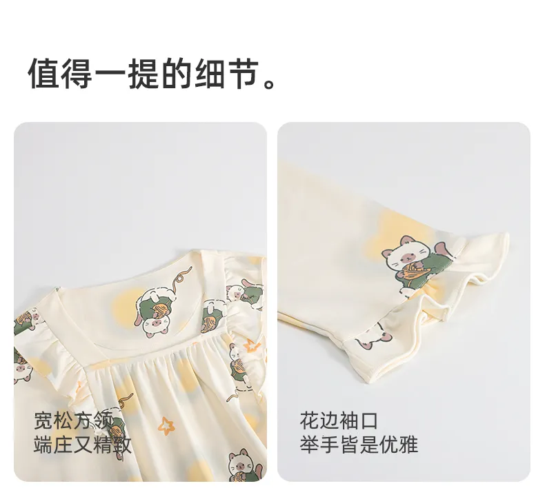 Women's Spring Autumn New Pure Cotton Long Sleeve Nightdress Casual Simple Pullover Princess Collar Wearable Outside Loose Home Dress · Wholesale · OEM · Worldwide Shipping - Detail 14