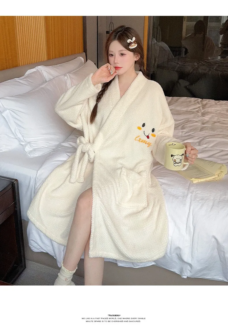 Serviette de bain absorbante à motif vichy, peignoir de bain pour l'hiver, robe de chambre ample grande taille 150kg, nuisette douce · Grossiste · OEM · Mondial - Detail 9