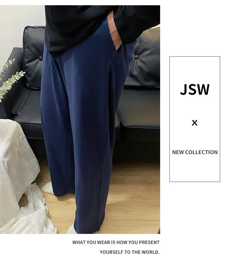 Men's Summer Pure Cotton Sleep Pants Minimalist Solid Color Casual Loungewear Thin Mid-Rise Straight Loose Home Pants Wearable Outside · Wholesale · OEM · Worldwide Shipping - Detail 6