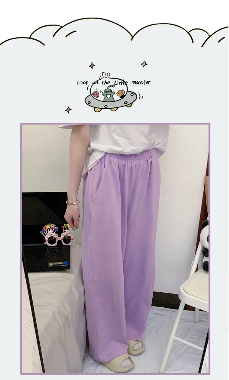 Women's Pure Cotton Sleep Pants Summer Casual Loungewear Soft Comfortable Minimalist Solid Color Mid-Rise Wearable Outside Loose Home Pants · Wholesale · OEM · Worldwide Shipping - Detail 7