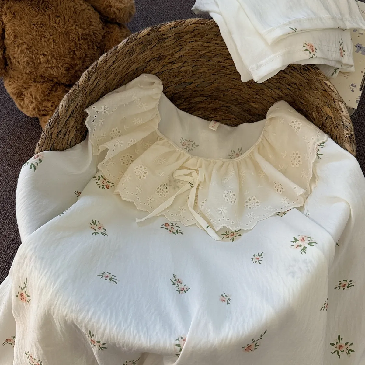 2026 New Cloud Cotton Sweet Princess Style Doll Collar Lace Trim Pajamas Women Spring Autumn Loungewear Women's Set · Wholesale · OEM · Worldwide Shipping - Detail 6