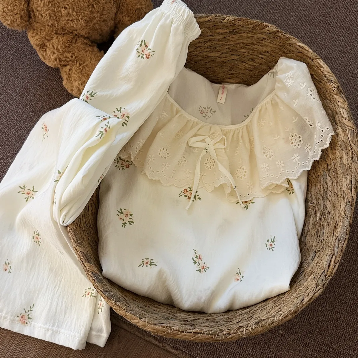 2026 New Cloud Cotton Sweet Princess Style Doll Collar Lace Trim Pajamas Women Spring Autumn Loungewear Women's Set · Wholesale · OEM · Worldwide Shipping - Detail 12