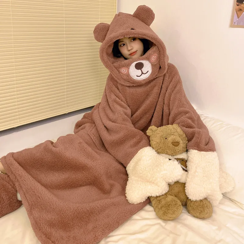 Autumn Winter Couple One-Piece Pajamas Women Plus Size Loose 200 Jin Thickened Coral Fleece Cartoon Men Homewear Set · Wholesale · OEM · Worldwide Shipping - View 1