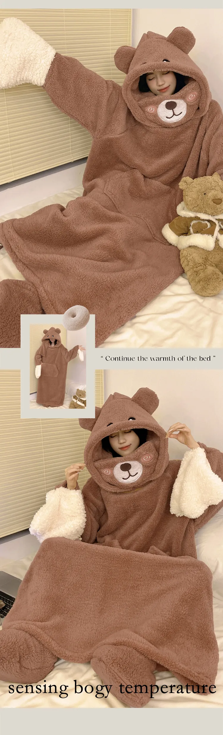 Autumn Winter Couple One-Piece Pajamas Women Plus Size Loose 200 Jin Thickened Coral Fleece Cartoon Men Homewear Set · Wholesale · OEM · Worldwide Shipping - Detail 20
