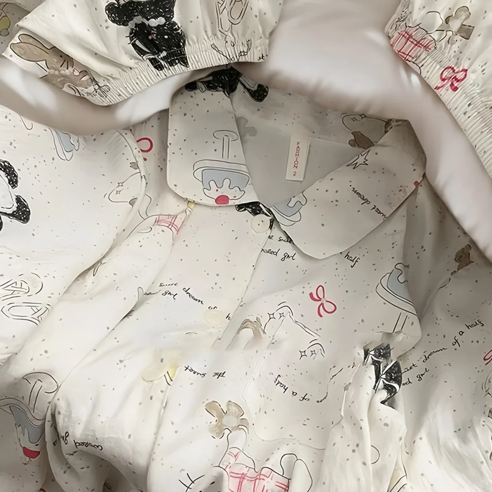 Korean Autumn Winter Long Sleeve Cloud Cotton Skin Friendly Pajamas Women Sweet Cute Girl Loose Homewear Two Piece Set · Wholesale · OEM · Worldwide Shipping - View 2