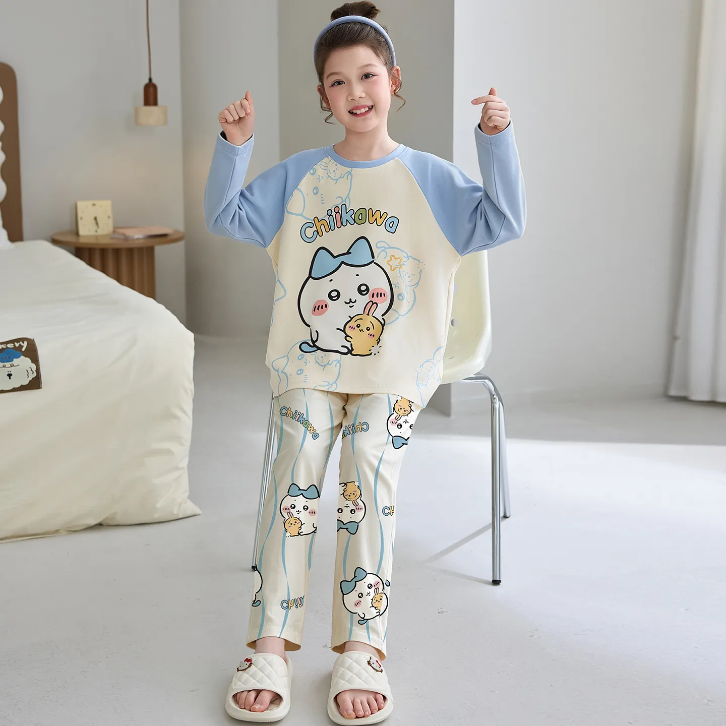 Girls' Pure Cotton Pajama Set, Cute Cartoon Long Sleeve Autumn Loungewear for Older Girls and Toddlers · Wholesale · OEM · Worldwide Shipping - View 2