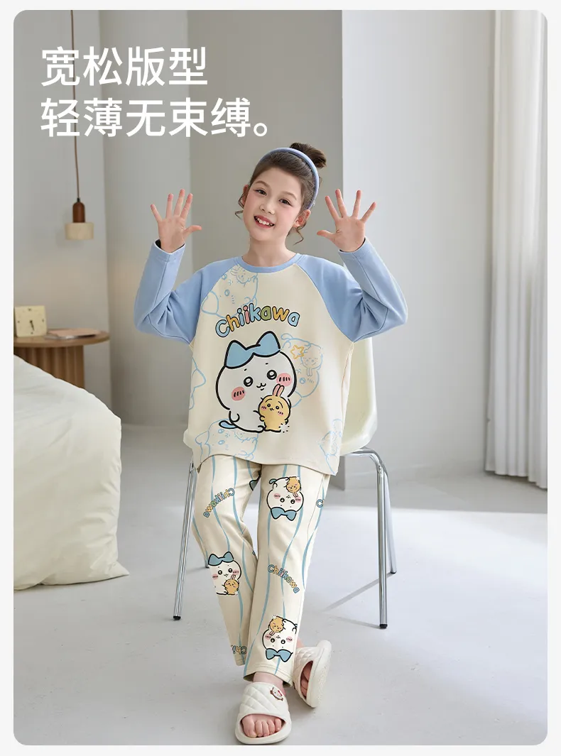 Girls' Pure Cotton Pajama Set, Cute Cartoon Long Sleeve Autumn Loungewear for Older Girls and Toddlers · Wholesale · OEM · Worldwide Shipping - Detail 11