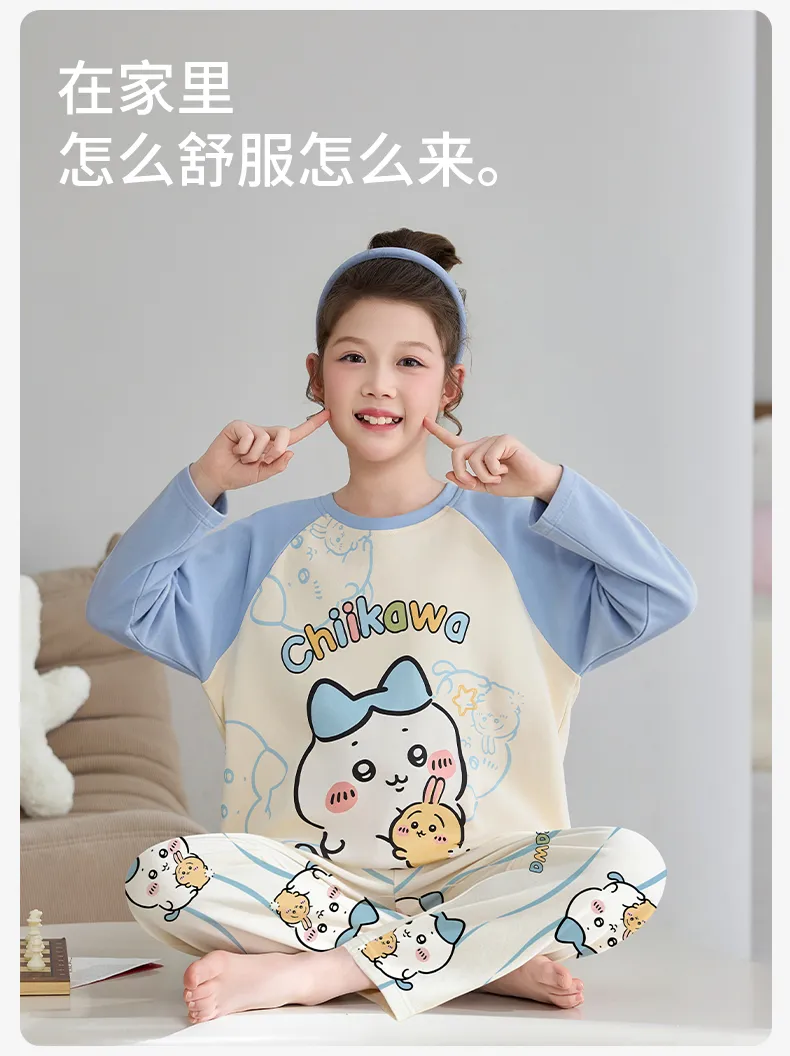Girls' Pure Cotton Pajama Set, Cute Cartoon Long Sleeve Autumn Loungewear for Older Girls and Toddlers · Wholesale · OEM · Worldwide Shipping - Detail 10