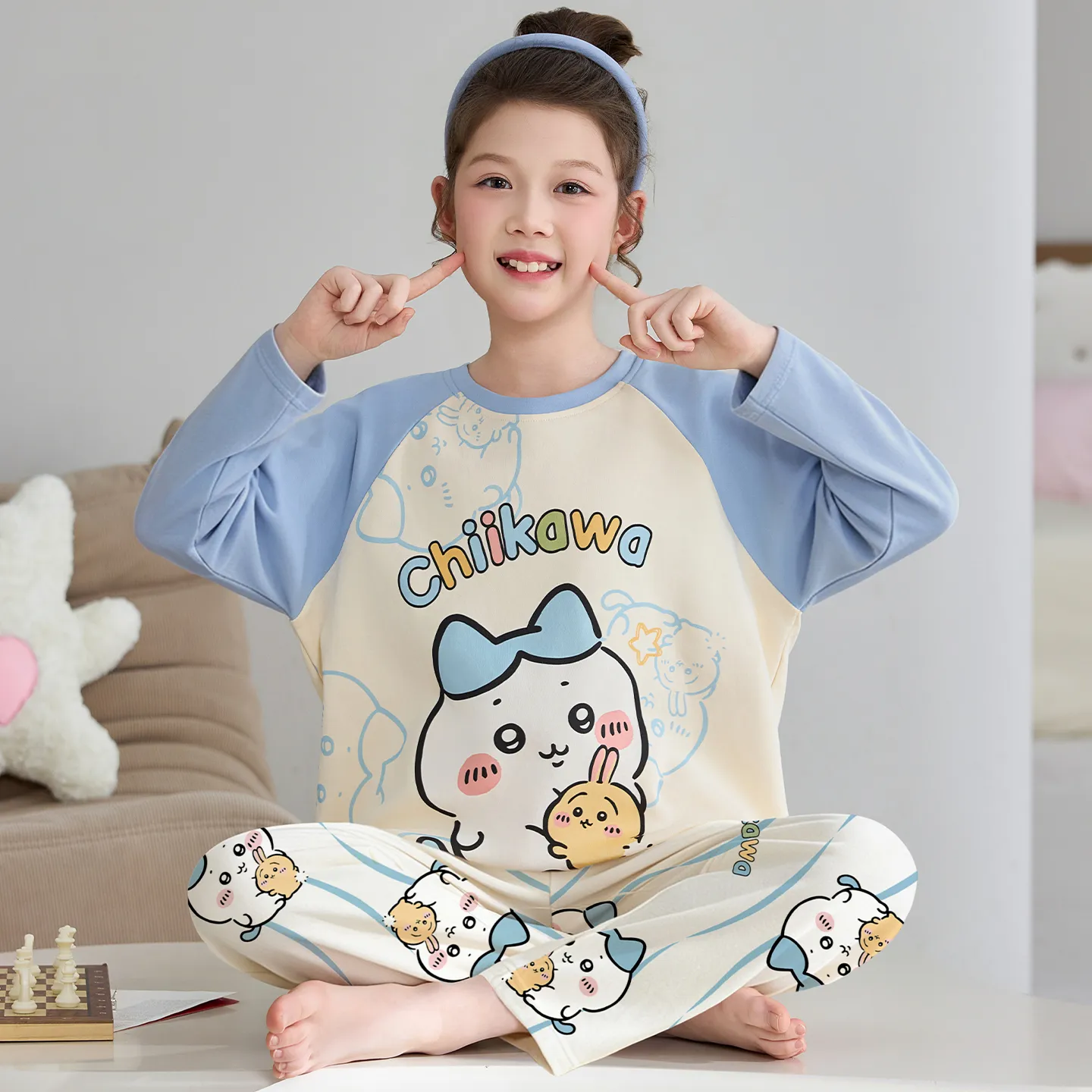 Girls' Pure Cotton Pajama Set, Cute Cartoon Long Sleeve Autumn Loungewear for Older Girls and Toddlers · Wholesale · OEM · Worldwide Shipping - View 1