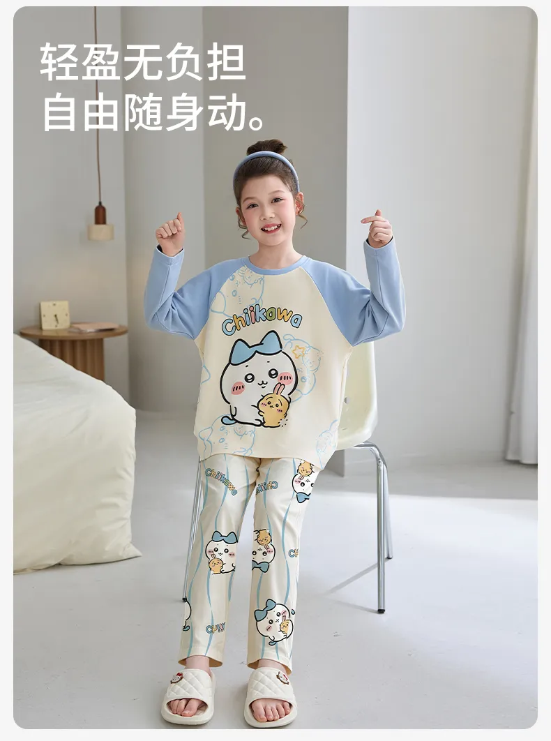 Girls' Pure Cotton Pajama Set, Cute Cartoon Long Sleeve Autumn Loungewear for Older Girls and Toddlers · Wholesale · OEM · Worldwide Shipping - Detail 12