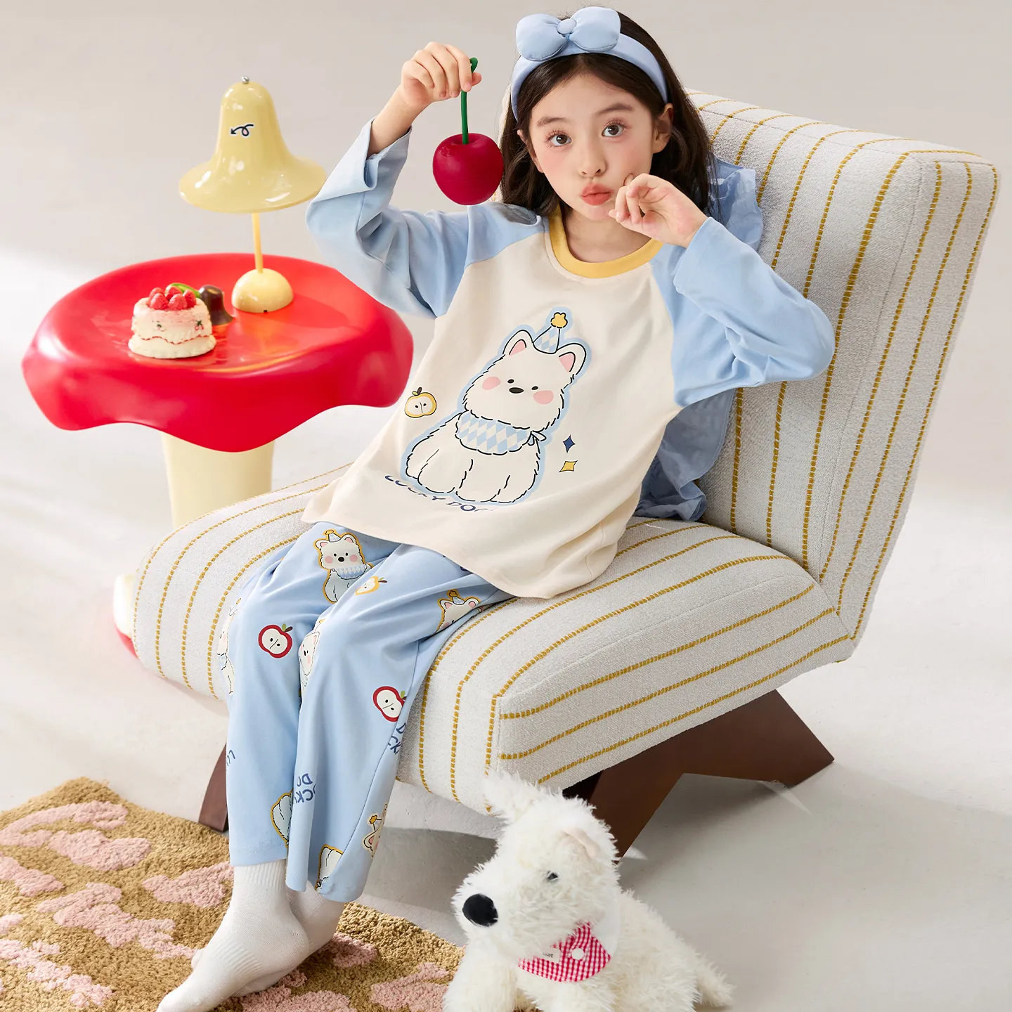 Girls' Pure Cotton Pajama Set, Cute Cartoon Long Sleeve Autumn Loungewear for Older Girls and Toddlers · Wholesale · OEM · Worldwide Shipping - View 3
