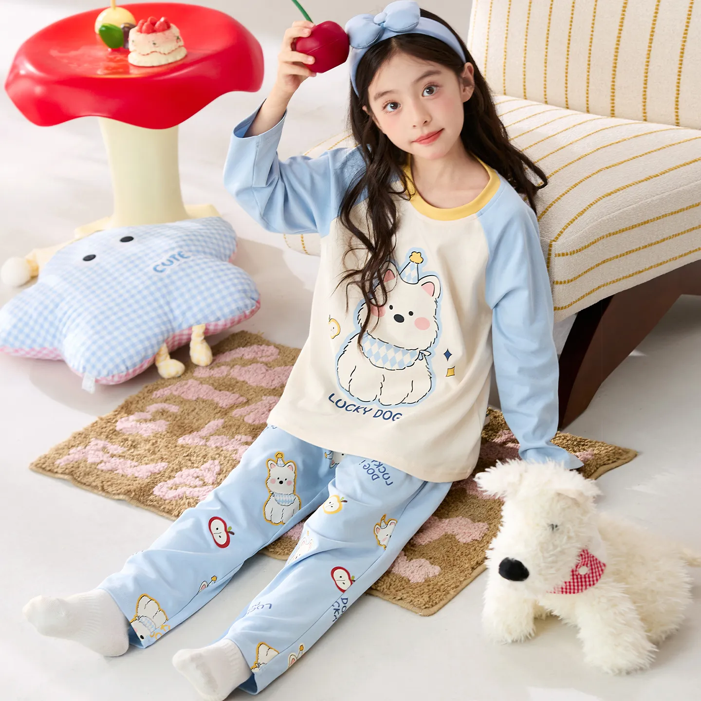 Girls' Pure Cotton Pajama Set, Cute Cartoon Long Sleeve Autumn Loungewear for Older Girls and Toddlers · Wholesale · OEM · Worldwide Shipping - View 2
