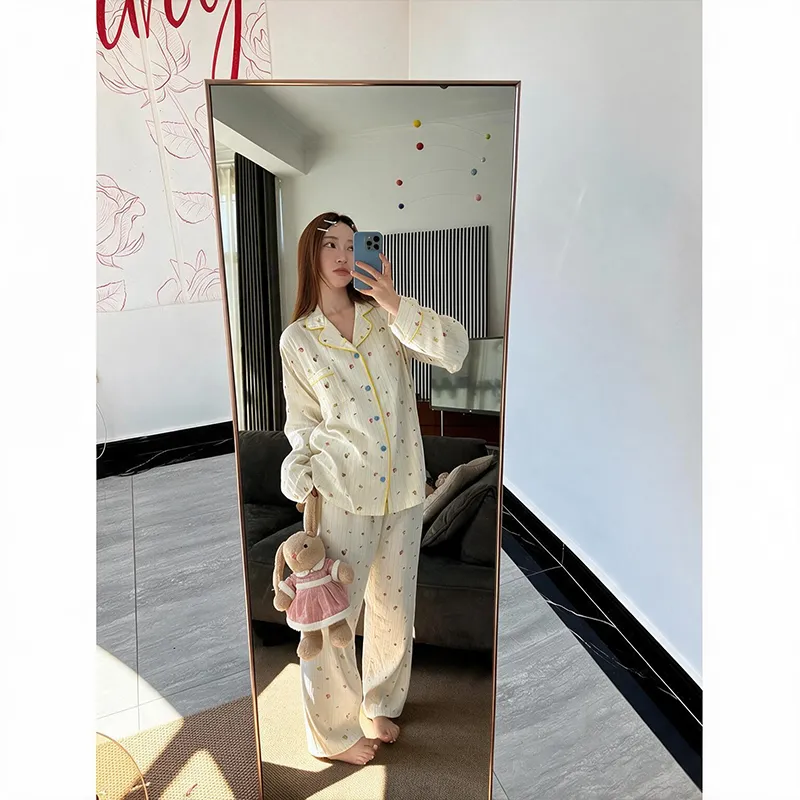 2026 New Spring and Autumn Pajamas Women's Long-Sleeve Cartoon Little Figure Loungewear Two-Piece Set Wearable Outside · Wholesale · OEM · Worldwide Shipping - View 2