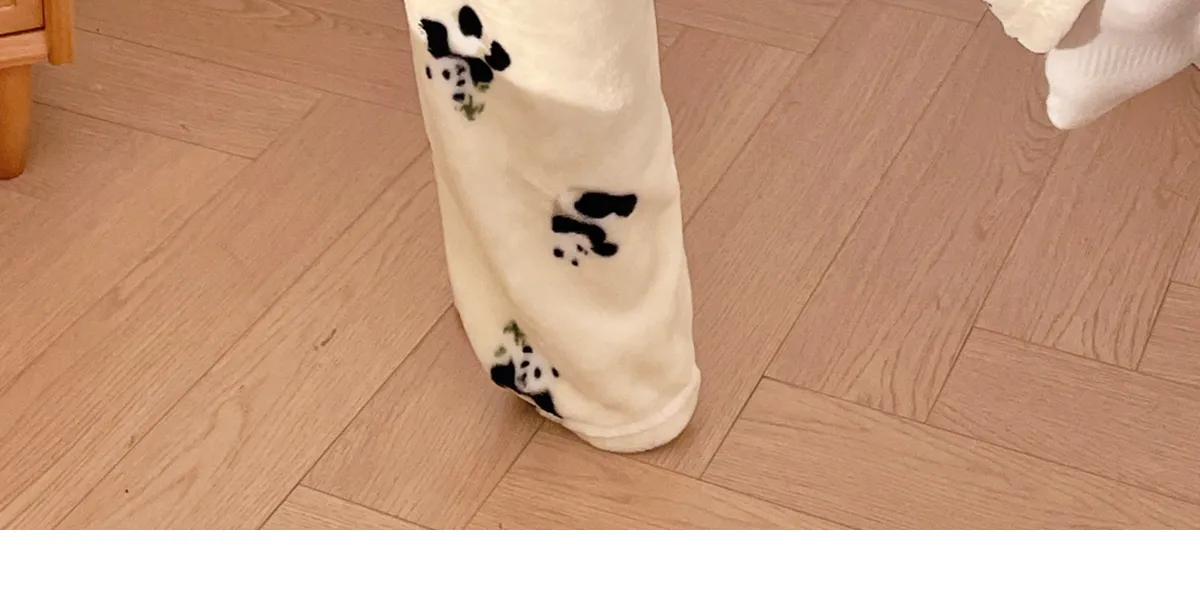 2026 Autumn Winter New Women's Sleep Pants Long Trousers Fleece Home Wear Coral Fleece Loose Simple Wearable Outside Single Pants · Wholesale · OEM · Worldwide Shipping - Detail 15