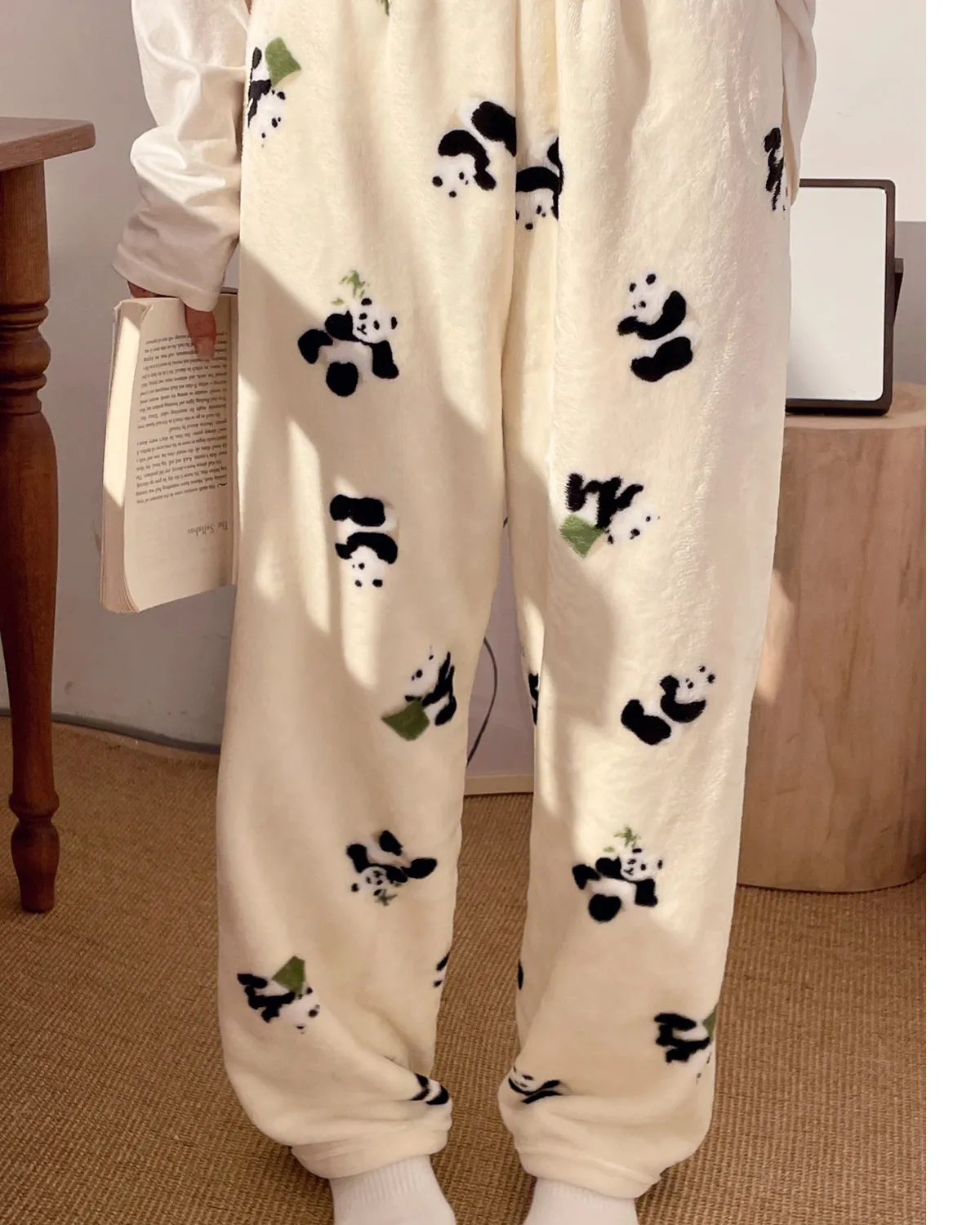 2026 Autumn Winter New Women's Sleep Pants Long Trousers Fleece Home Wear Coral Fleece Loose Simple Wearable Outside Single Pants · Wholesale · OEM · Worldwide Shipping - Detail 13