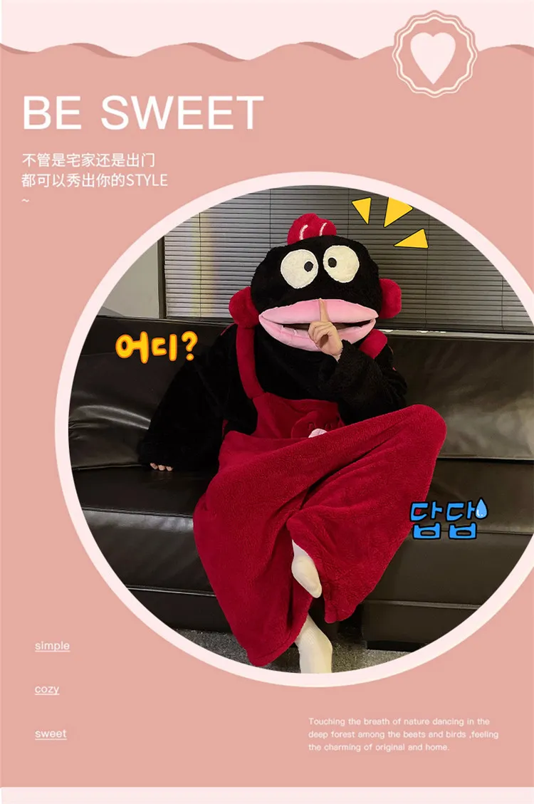 Autumn Winter Couple One-Piece Pajamas Women Plus Size 200 Jin Thickened Coral Fleece Cartoon Men's Loungewear Set · Wholesale · OEM · Worldwide Shipping - Detail 13