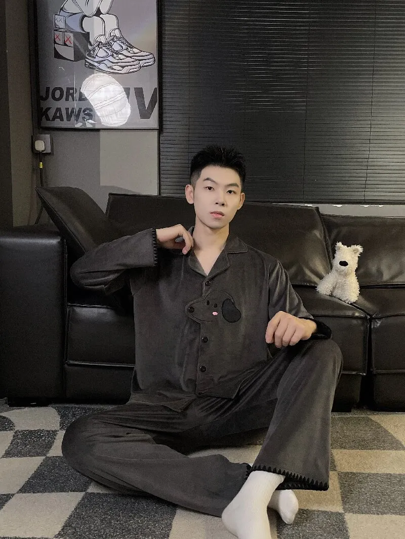 Couple's Autumn/Winter New Pajamas Island Fleece Casual Loungewear Set · Wholesale · OEM · Worldwide Shipping - Detail 3