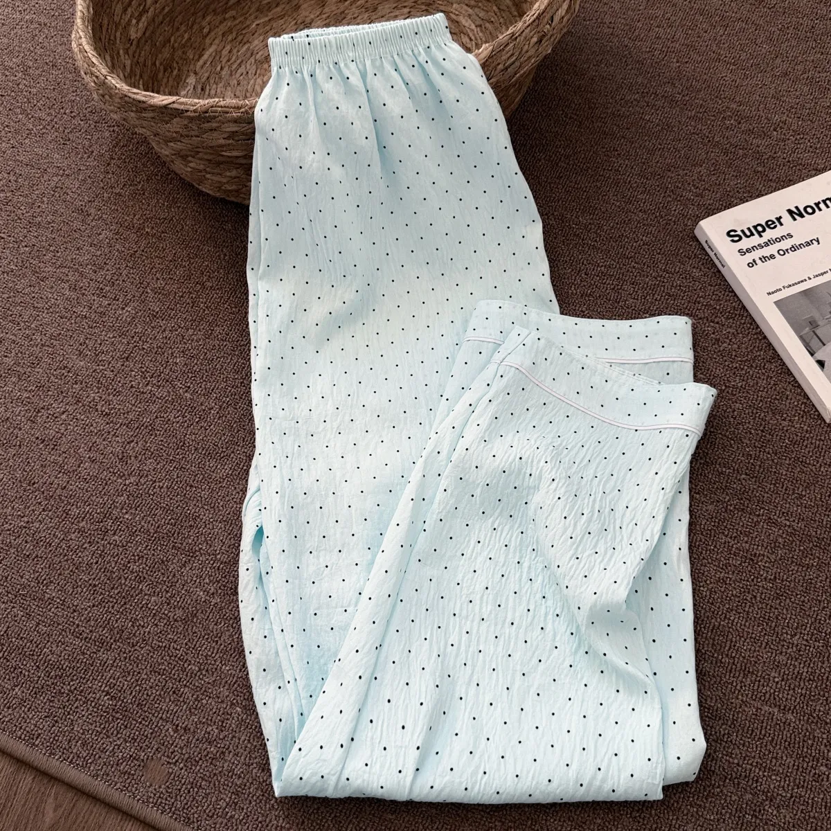 New Cloud Cotton Mint Green Polka Dot Pajamas Women Spring Autumn Long Sleeve Long Pants Girly Premium Loungewear Set · Wholesale · OEM · Worldwide Shipping - Detail 9