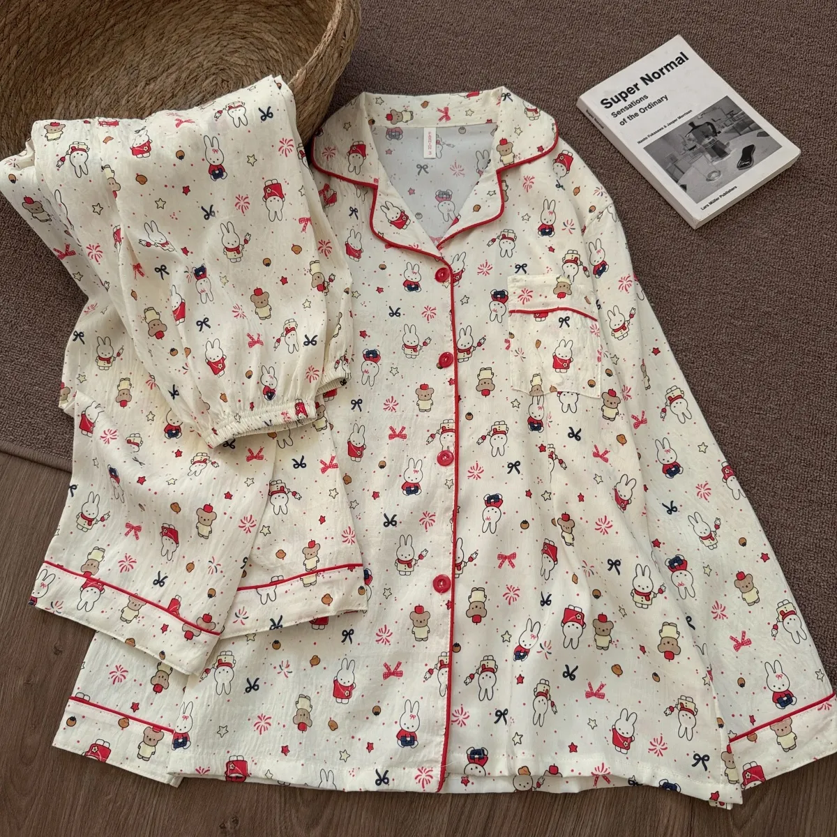 New Cloud Cotton Soft Cute Bunny Pajamas for Women Spring Autumn Long Sleeve Long Pants Girly Premium Loungewear Set · Wholesale · OEM · Worldwide Shipping - Detail 7