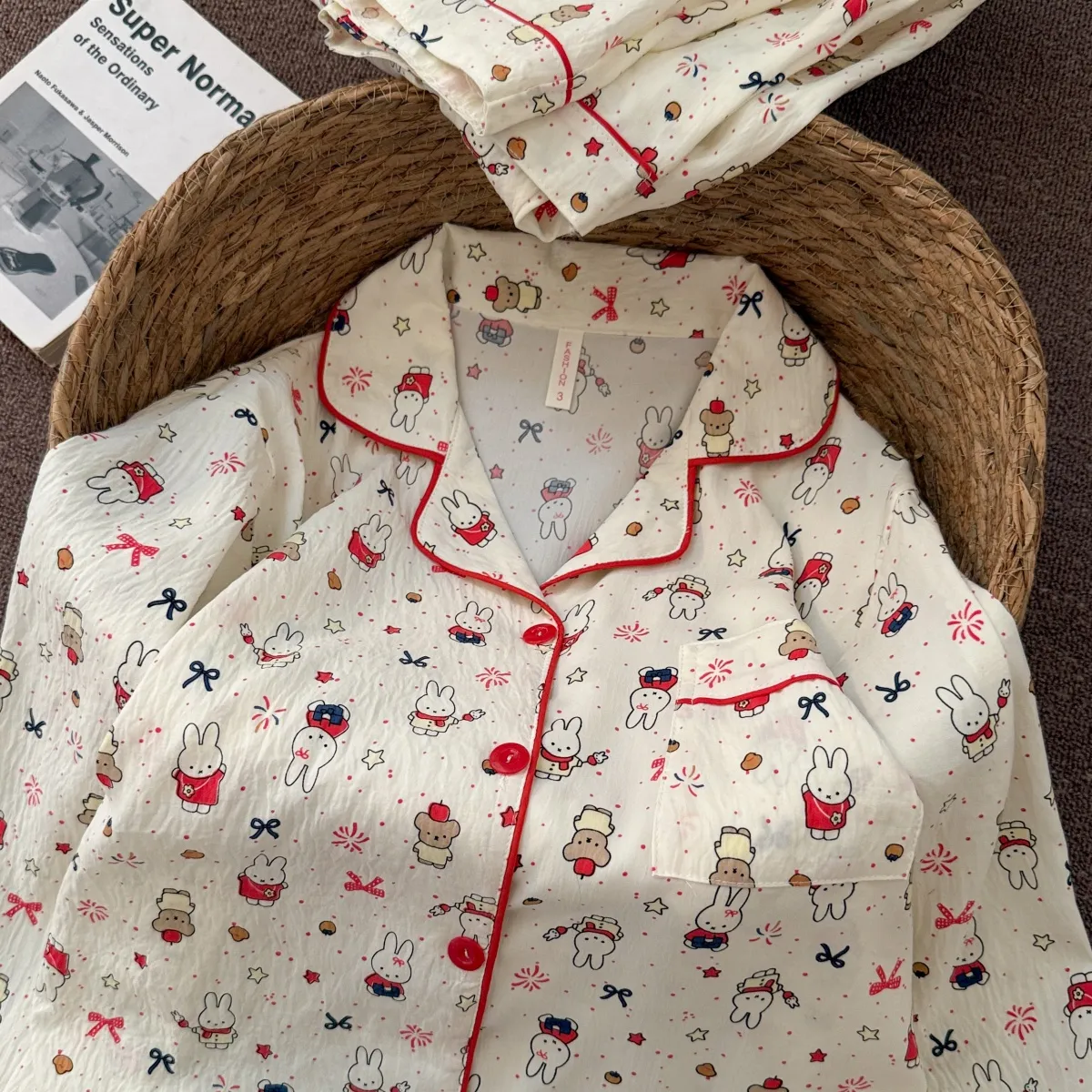 New Cloud Cotton Soft Cute Bunny Pajamas for Women Spring Autumn Long Sleeve Long Pants Girly Premium Loungewear Set · Wholesale · OEM · Worldwide Shipping - Detail 14