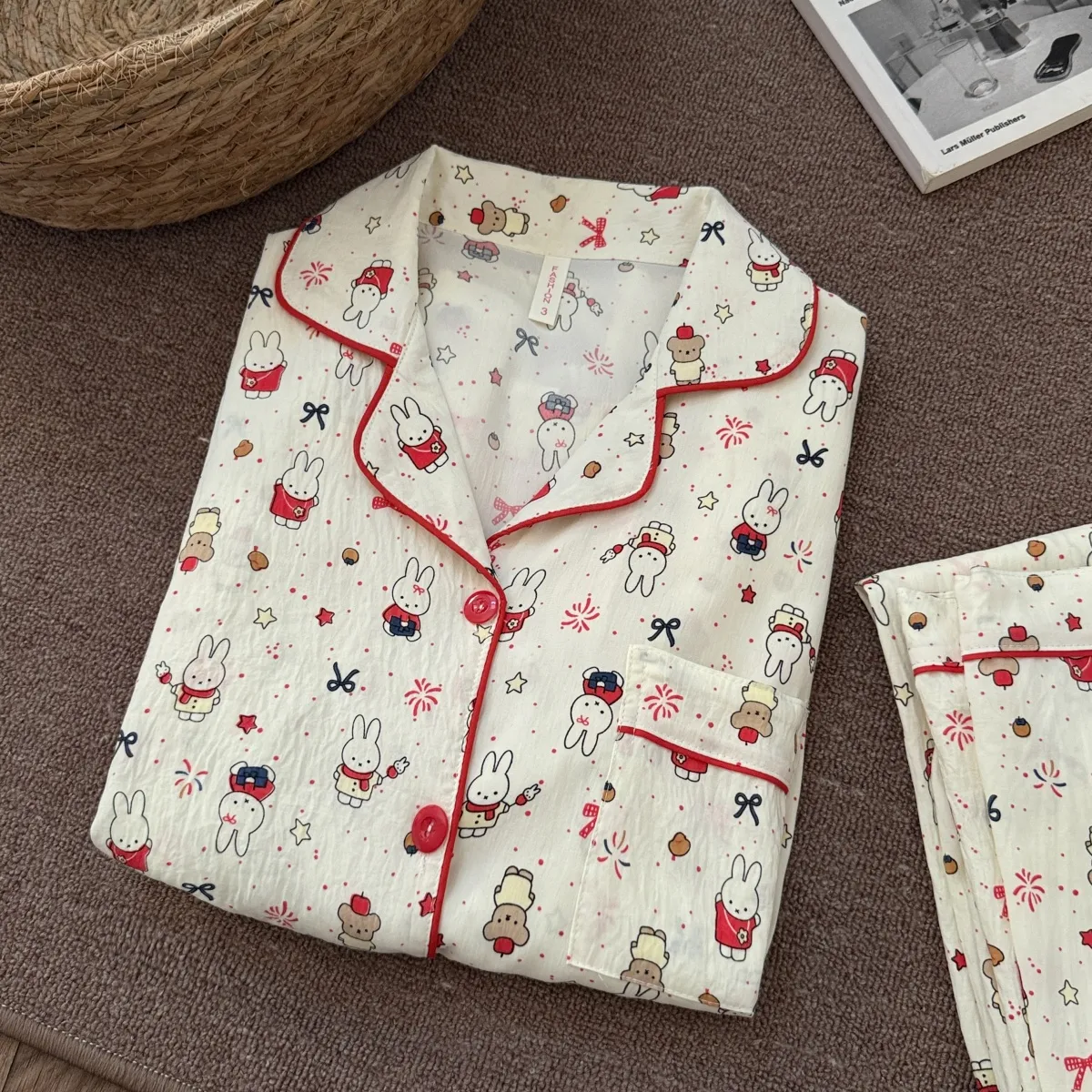 New Cloud Cotton Soft Cute Bunny Pajamas for Women Spring Autumn Long Sleeve Long Pants Girly Premium Loungewear Set · Wholesale · OEM · Worldwide Shipping - Detail 15