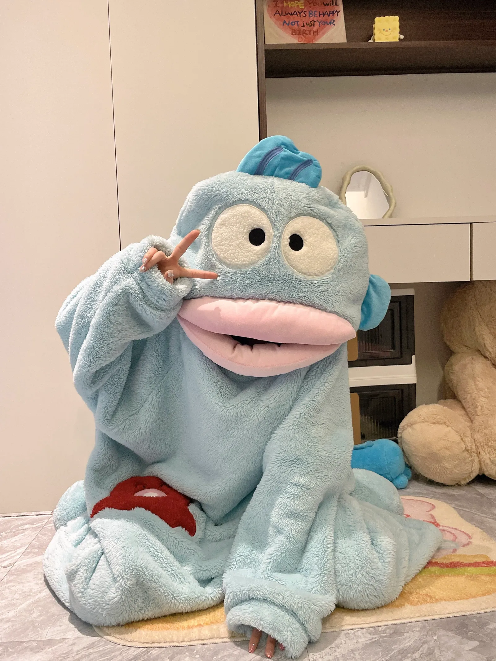 Hooded Coral Fleece One-Piece Sleepwear with Comb, Fish Hair Design, Winter Thickened Fleece Pajamas · Wholesale · OEM · Worldwide Shipping - Detail 16