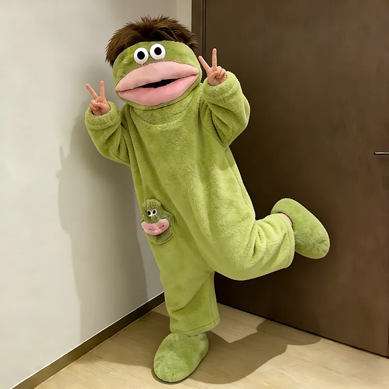 Hooded Coral Fleece One-Piece Sleepwear with Comb, Fish Hair Design, Winter Thickened Fleece Pajamas · Wholesale · OEM · Worldwide Shipping - Detail 17