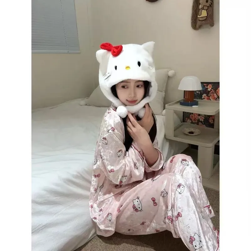 New Cardigan Diamond Velvet Pajamas Women Spring Autumn Premium Trendy Casual Printed Two-Piece Set Wearable Outside Loungewear · Wholesale · OEM · Worldwide Shipping - View 3