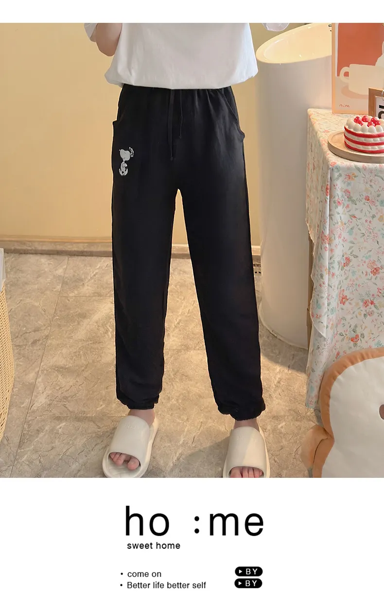 Unisex Tencel Cool Cotton Long Pants Summer Casual Loungewear Simple Print Plus Size Thin Wearable Outside Home Pants · Wholesale · OEM · Worldwide Shipping - Detail 4