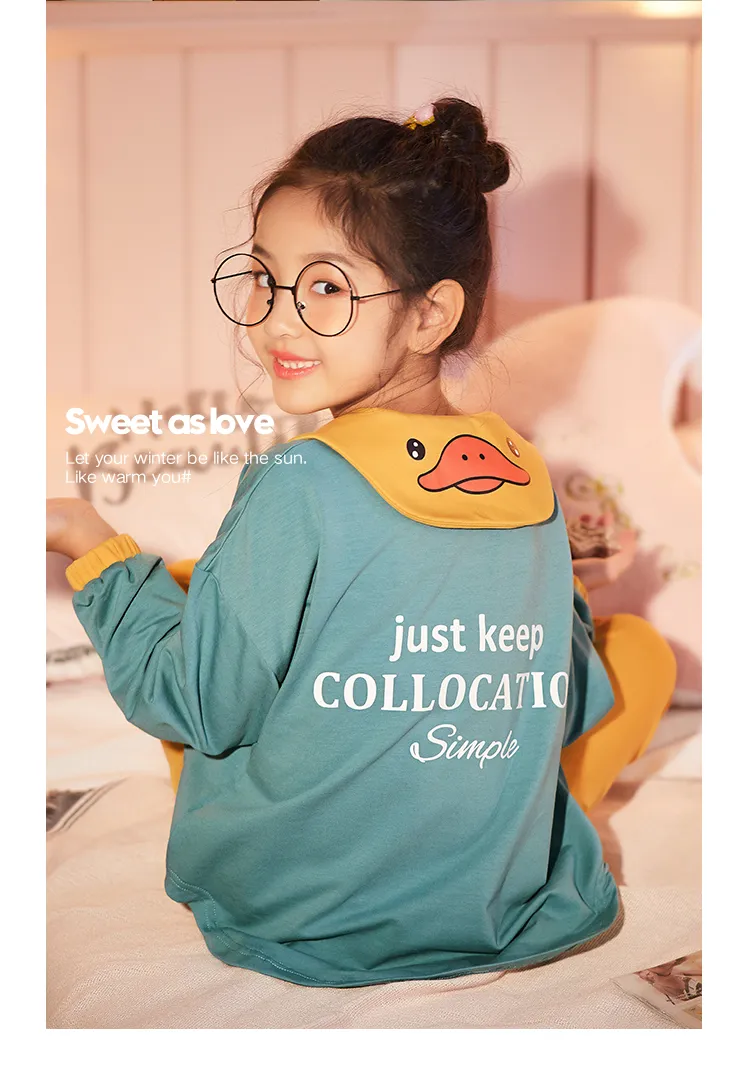 2903# Girls' Pure Cotton Cardigan Pajama Set, Long Sleeve Long Pants, Loungewear for Big Kids · Wholesale · OEM · Worldwide Shipping - Detail 7