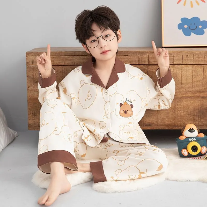 Boys' Cardigan Pajama, Cotton-Like Spring/Autumn Wearable-Outside Loungewear · Wholesale · OEM · Worldwide Shipping
