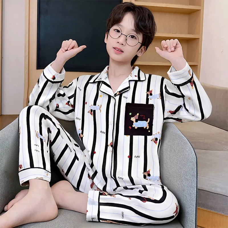 Boys' Cardigan Pajama, Cotton-Like Spring/Autumn Wearable-Outside Loungewear · Wholesale · OEM · Worldwide Shipping - Detail 9