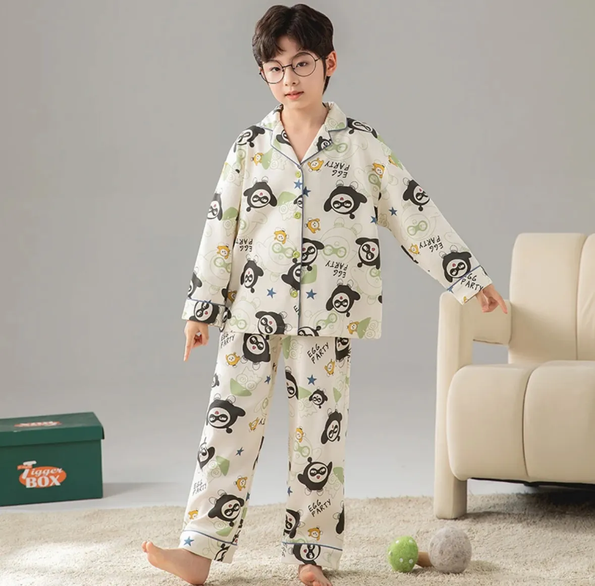 Boys' Cardigan Pajama, Cotton-Like Spring/Autumn Wearable-Outside Loungewear · Wholesale · OEM · Worldwide Shipping - Detail 28