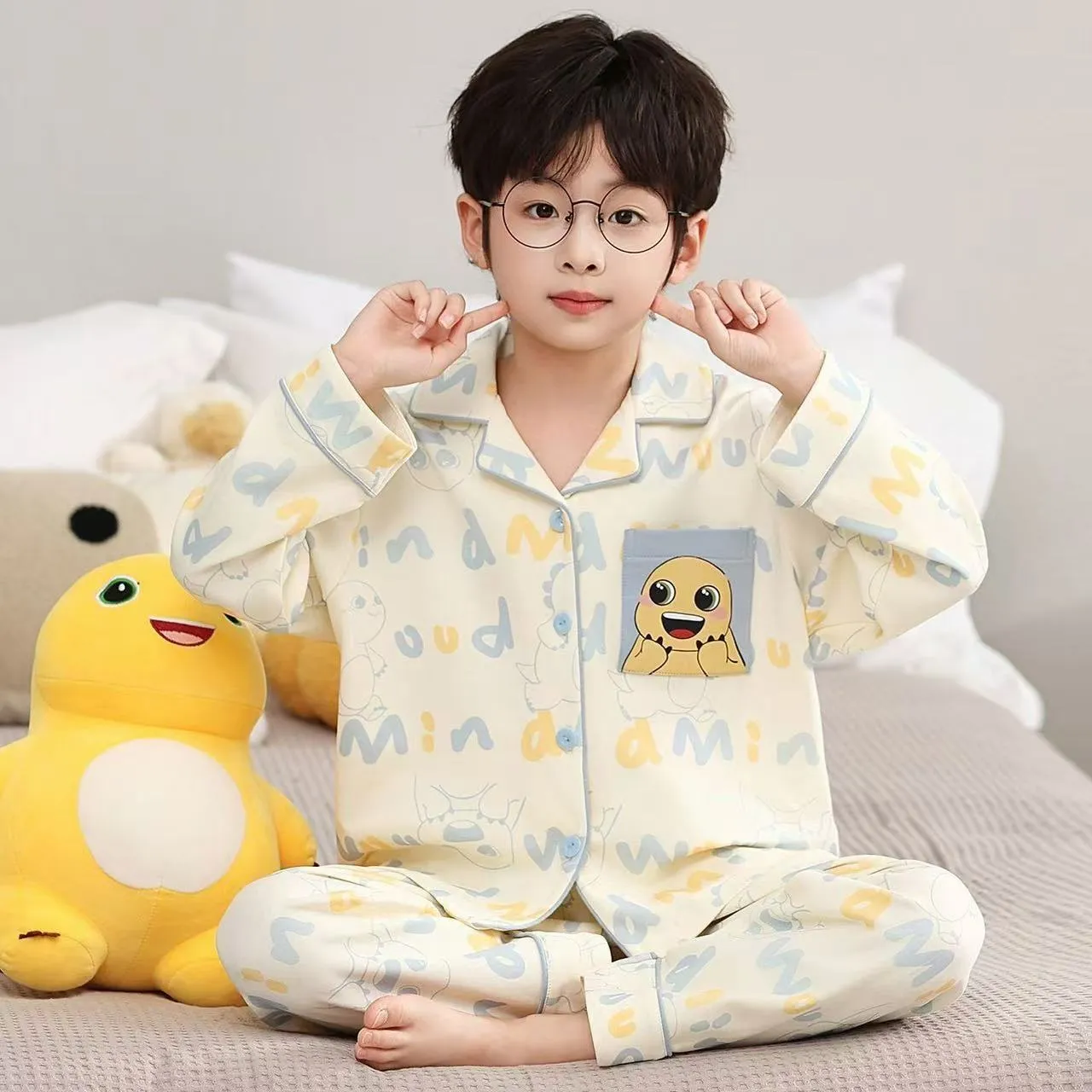 Boys' Cardigan Pajama, Cotton-Like Spring/Autumn Wearable-Outside Loungewear · Wholesale · OEM · Worldwide Shipping - Detail 6