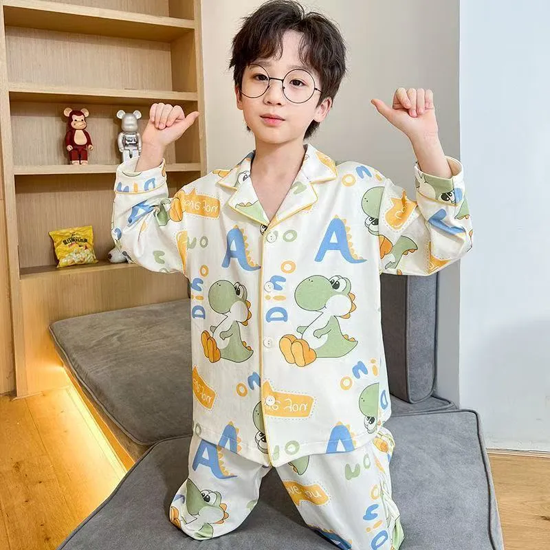 Boys' Cardigan Pajama, Cotton-Like Spring/Autumn Wearable-Outside Loungewear · Wholesale · OEM · Worldwide Shipping - View 2