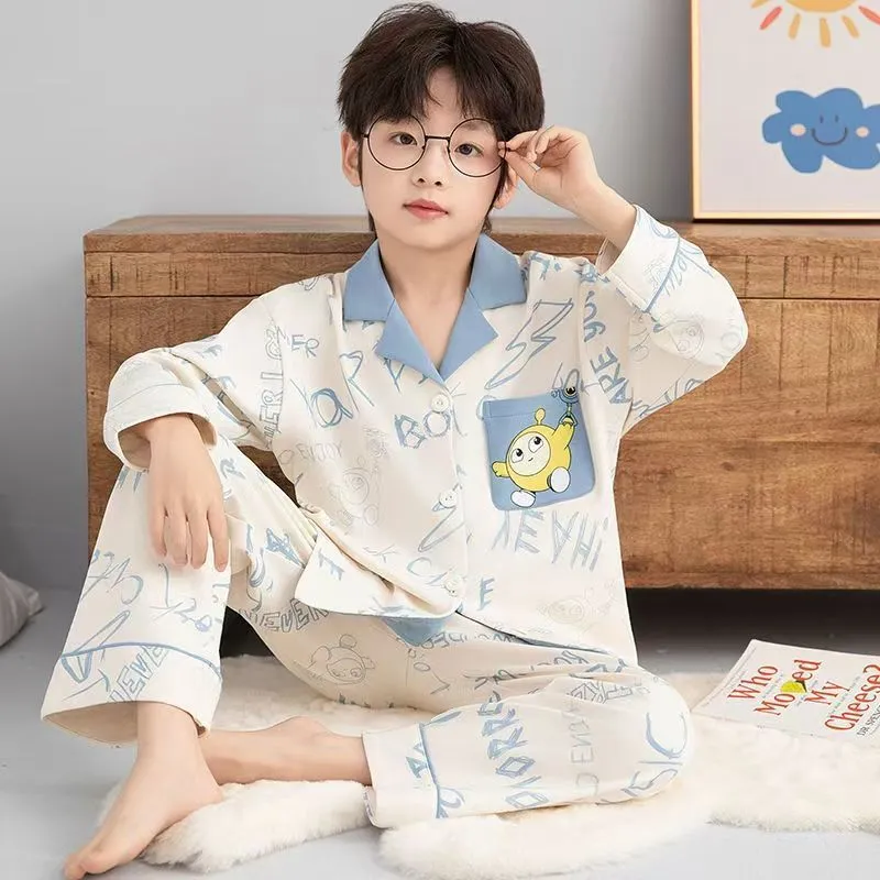 Boys' Cardigan Pajama, Cotton-Like Spring/Autumn Wearable-Outside Loungewear · Wholesale · OEM · Worldwide Shipping - Detail 18