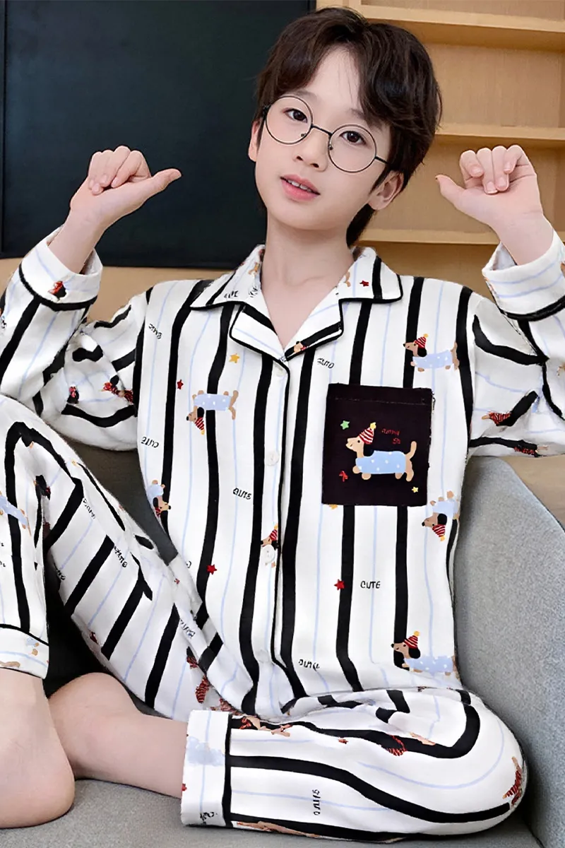 Boys' Cardigan Pajama, Cotton-Like Spring/Autumn Wearable-Outside Loungewear · Wholesale · OEM · Worldwide Shipping - Detail 9