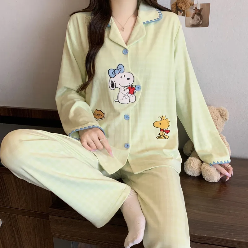 Ensemble pyjama femme manches longues en cachemire jacquard filé teint, nouvelle collection 2026, tenue d'intérieur décontractée automne-hiver · Grossiste · OEM · Mondial - View 2