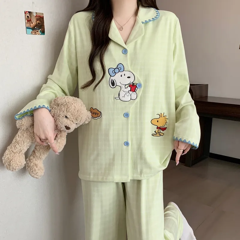 Ensemble pyjama femme manches longues en cachemire jacquard filé teint, nouvelle collection 2026, tenue d'intérieur décontractée automne-hiver · Grossiste · OEM · Mondial - View 4