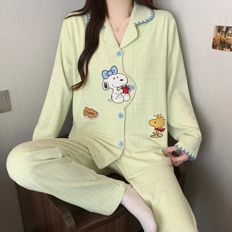 Ensemble pyjama femme manches longues en cachemire jacquard filé teint, nouvelle collection 2026, tenue d'intérieur décontractée automne-hiver · Grossiste · OEM · Mondial - View 1