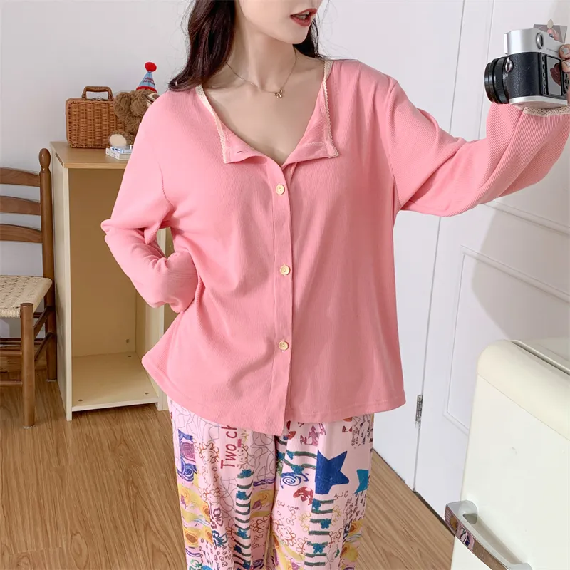 Real Photo Spring/Autumn Dralon Fleece Three-Piece Pajama Set with Sexy Padding, Item 31187-31# · Wholesale · OEM · Worldwide Shipping - Detail 31
