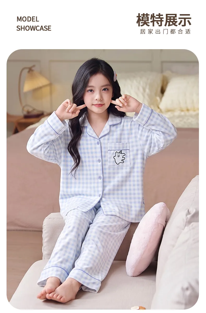 New Winter Kids Pajama Set for Girls, Dralon Fleece Long Sleeve Loungewear for Older Children · Wholesale · OEM · Worldwide Shipping - Detail 8